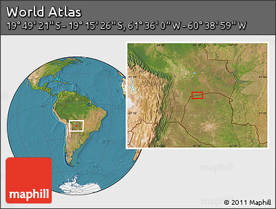 Satellite Location Map of the Area around 19° 32' 24" S, 61° 7' 30" W
