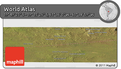 Satellite Panoramic Map of the Area around 19° 32' 24" S, 61° 7' 30" W