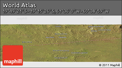 Satellite Panoramic Map of the Area around 19° 32' 24" S, 61° 7' 30" W