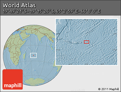 Savanna Style Location Map of the Area around 19° 32' 24" S, 65° 31' 30" E, hill shading