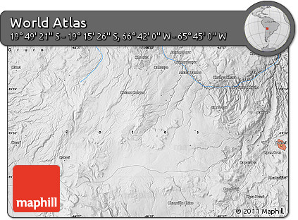 Physical Map of the Area around 19° 32' 24" S, 66° 13' 29" W