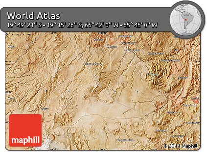 Satellite Map of the Area around 19° 32' 24" S, 66° 13' 29" W