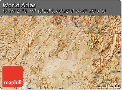 Satellite Map of the Area around 19° 32' 24" S, 66° 13' 29" W