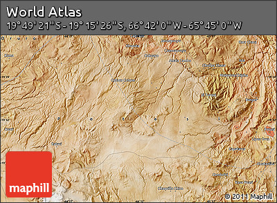 Satellite Map of the Area around 19° 32' 24" S, 66° 13' 29" W
