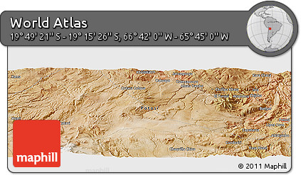 Satellite Panoramic Map of the Area around 19° 32' 24" S, 66° 13' 29" W