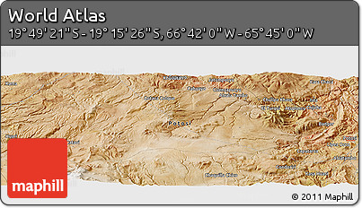 Satellite Panoramic Map of the Area around 19° 32' 24" S, 66° 13' 29" W
