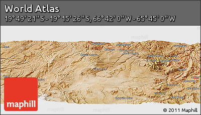 Satellite Panoramic Map of the Area around 19° 32' 24" S, 66° 13' 29" W