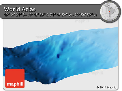 Physical Panoramic Map of the Area around 19° 32' 24" S, 71° 19' 29" W