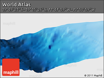 Physical Panoramic Map of the Area around 19° 32' 24" S, 71° 19' 29" W