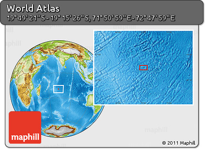 Physical Location Map of the Area around 19° 32' 24" S, 72° 19' 29" E