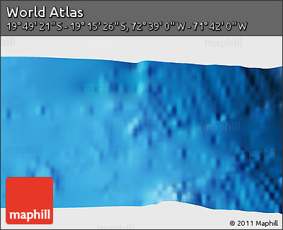 Physical 3D Map of the Area around 19° 32' 24" S, 72° 10' 30" W