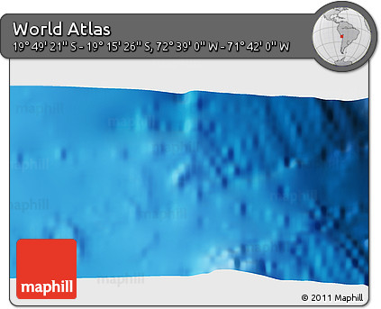Shaded Relief 3D Map of the Area around 19° 32' 24" S, 72° 10' 30" W