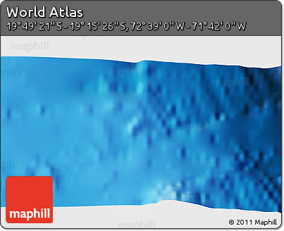 Shaded Relief 3D Map of the Area around 19° 32' 24" S, 72° 10' 30" W