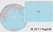 Gray Location Map of the area around 19° 32' 24" S, 74° 52' 30" E
