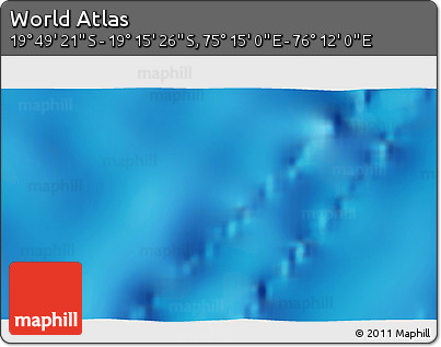 Physical 3D Map of the Area around 19° 32' 24" S, 75° 43' 29" E