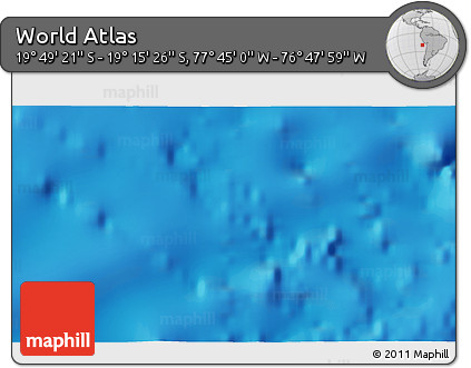 Physical 3D Map of the Area around 19° 32' 24" S, 77° 16' 30" W