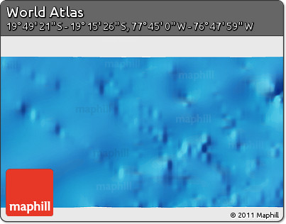 Physical 3D Map of the Area around 19° 32' 24" S, 77° 16' 30" W