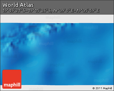 Physical 3D Map of the Area around 19° 32' 24" S, 79° 7' 30" E