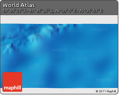 Physical 3D Map of the Area around 19° 32' 24" S, 79° 7' 30" E