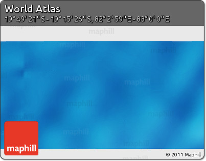 Physical 3D Map of the Area around 19° 32' 24" S, 82° 31' 30" E