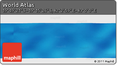 Physical Panoramic Map of the Area around 19° 32' 24" S, 82° 31' 30" E