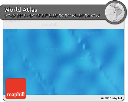Physical 3D Map of the Area around 19° 32' 24" S, 82° 22' 30" W