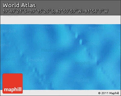Physical 3D Map of the Area around 19° 32' 24" S, 82° 22' 30" W