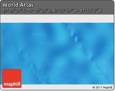 Physical 3D Map of the Area around 19° 32' 24" S, 82° 22' 30" W