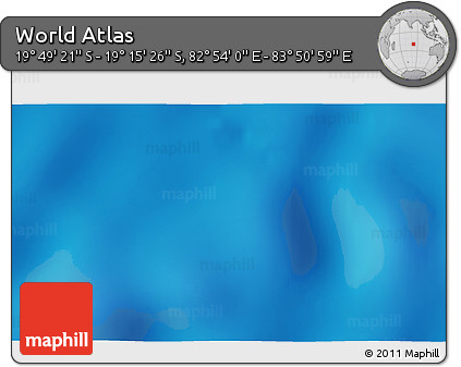 Physical 3D Map of the Area around 19° 32' 24" S, 83° 22' 30" E