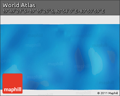 Physical 3D Map of the Area around 19° 32' 24" S, 83° 22' 30" E
