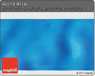 Physical 3D Map of the Area around 19° 32' 24" S, 83° 22' 30" E