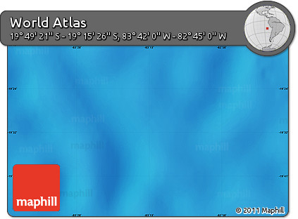 Shaded Relief Map of the Area around 19° 32' 24" S, 83° 13' 29" W