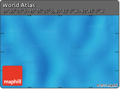 Shaded Relief Map of the Area around 19° 32' 24" S, 83° 13' 29" W