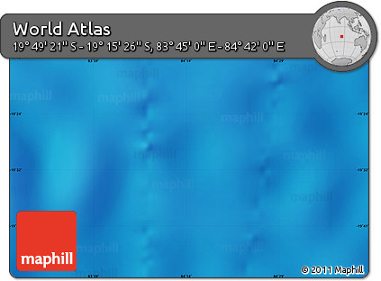 Physical Map of the Area around 19° 32' 24" S, 84° 13' 29" E
