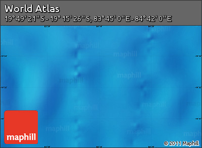 Physical Map of the Area around 19° 32' 24" S, 84° 13' 29" E