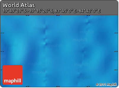 Physical Map of the Area around 19° 32' 24" S, 84° 13' 29" E