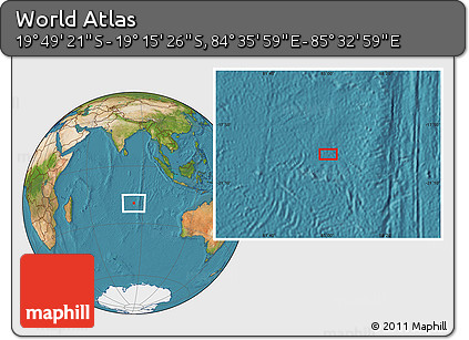 Satellite Location Map of the Area around 19° 32' 24" S, 85° 4' 29" E