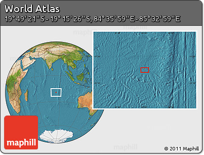 Satellite Location Map of the Area around 19° 32' 24" S, 85° 4' 29" E