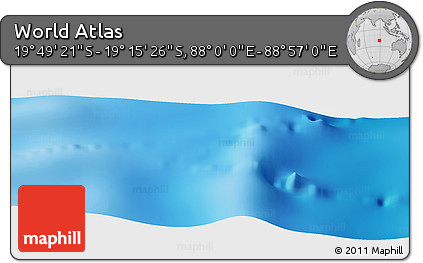 Physical Panoramic Map of the Area around 19° 32' 24" S, 88° 28' 29" E