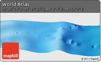 Physical Panoramic Map of the Area around 19° 32' 24" S, 88° 28' 29" E