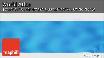 Physical Panoramic Map of the Area around 19° 32' 24" S, 88° 19' 29" W
