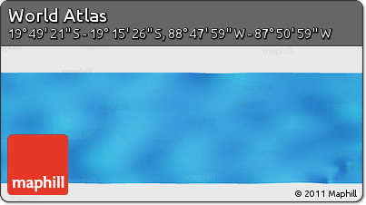 Physical Panoramic Map of the Area around 19° 32' 24" S, 88° 19' 29" W