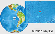 Physical Location Map of the area around 19° 32' 24" S, 89° 10' 30" W