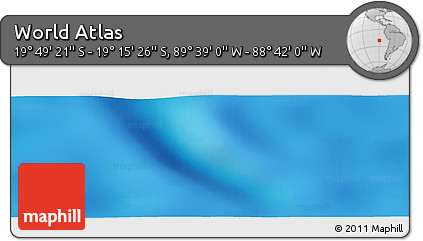 Shaded Relief Panoramic Map of the Area around 19° 32' 24" S, 89° 10' 30" W