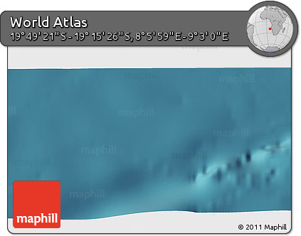 Satellite 3D Map of the Area around 19° 32' 24" S, 8° 34' 29" E