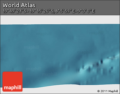 Satellite 3D Map of the Area around 19° 32' 24" S, 8° 34' 29" E