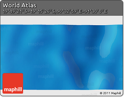 Shaded Relief 3D Map of the Area around 19° 32' 24" S, 91° 1' 30" E
