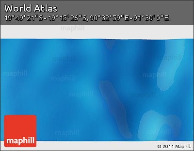 Shaded Relief 3D Map of the Area around 19° 32' 24" S, 91° 1' 30" E