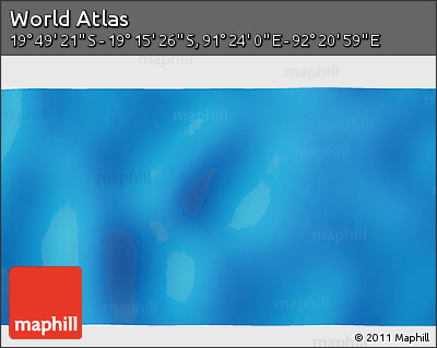 Physical 3D Map of the Area around 19° 32' 24" S, 91° 52' 30" E