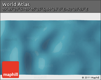 Satellite 3D Map of the Area around 19° 32' 24" S, 91° 52' 30" E